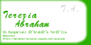 terezia abraham business card